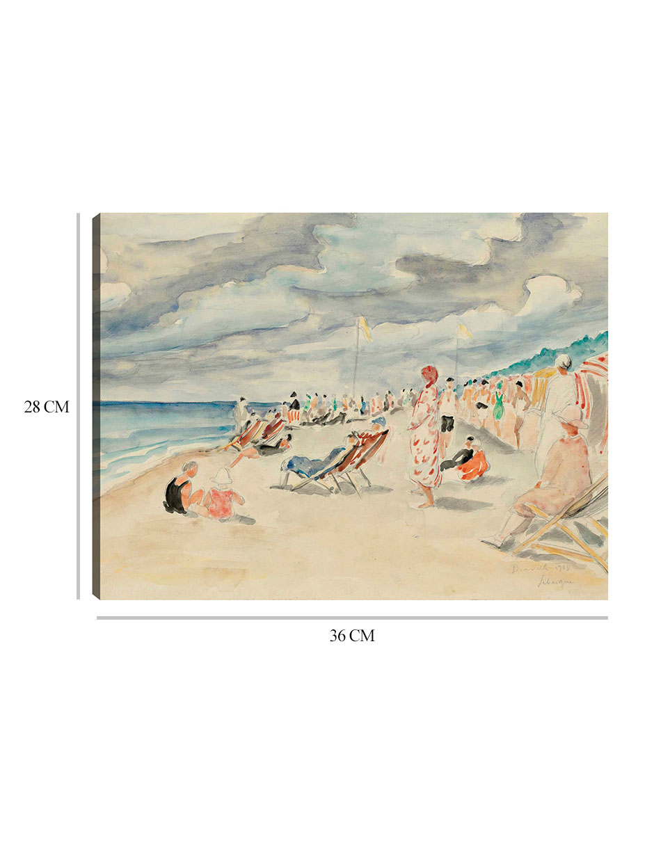 Foto 7 pulgar | Cuadro Decorativo - La Playa De Deauville (1928)- Henri Lebasque - Costa - 28x36 - Impresión En Lienzo - Fine Art Tj