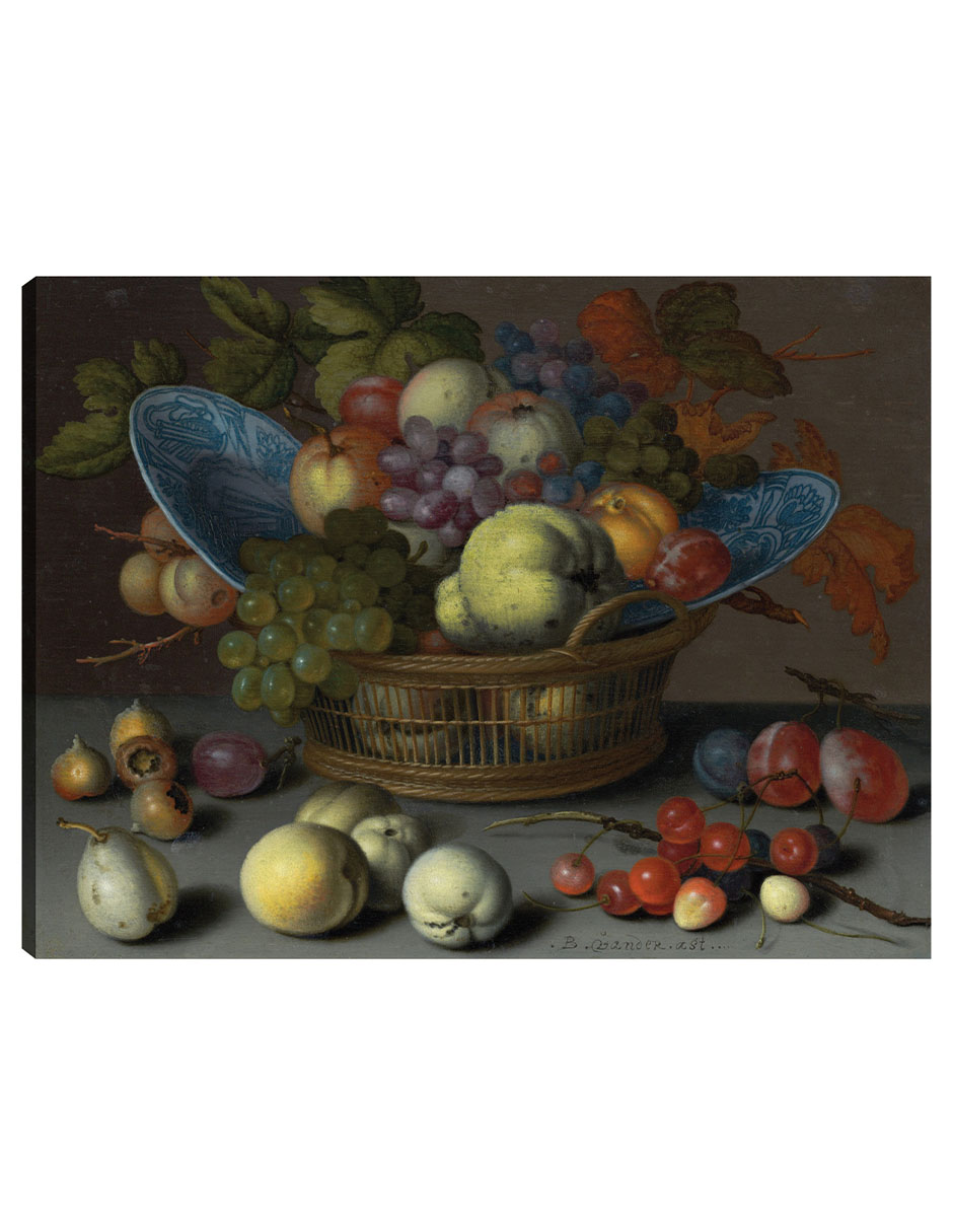 Foto 2 pulgar | Cuadro Decorativo - Cesta De Frutas, C. 1622- Balthasar Van Der Ast - Clásicos - 28x36 - Impresión En Lienzo - Fine