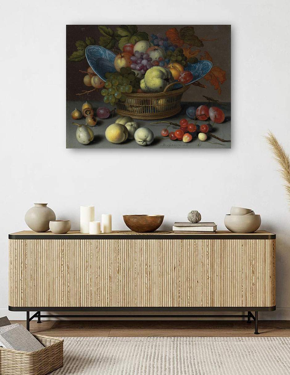 Foto 6 pulgar | Cuadro Decorativo - Cesta De Frutas, C. 1622- Balthasar Van Der Ast - Clásicos - 28x36 - Impresión En Lienzo - Fine
