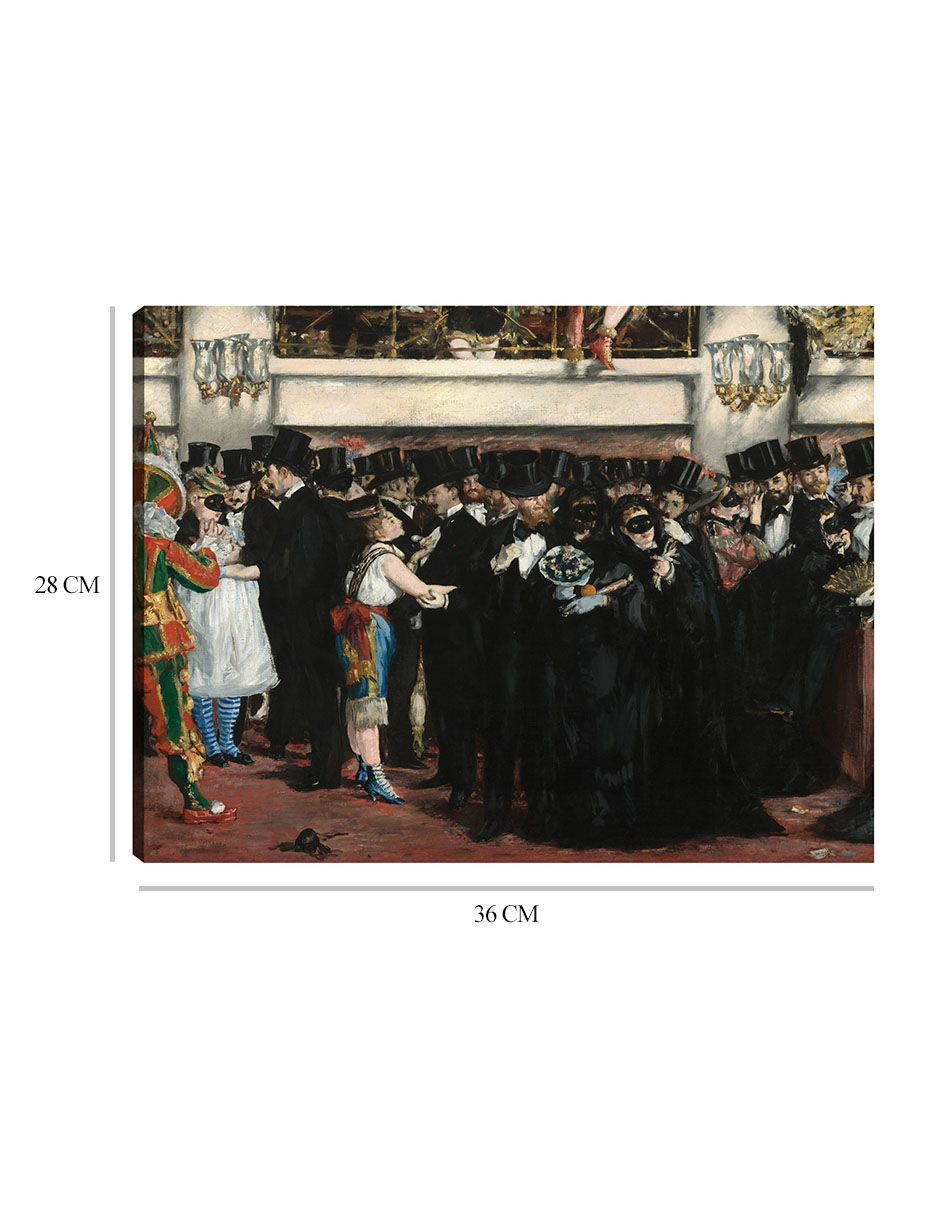 Foto 7 pulgar | Cuadro Decorativo - Baile De Máscaras En La Ópera- Edouard Manet - Religión - 28x36 - Impresión En Lienzo - Fine Art