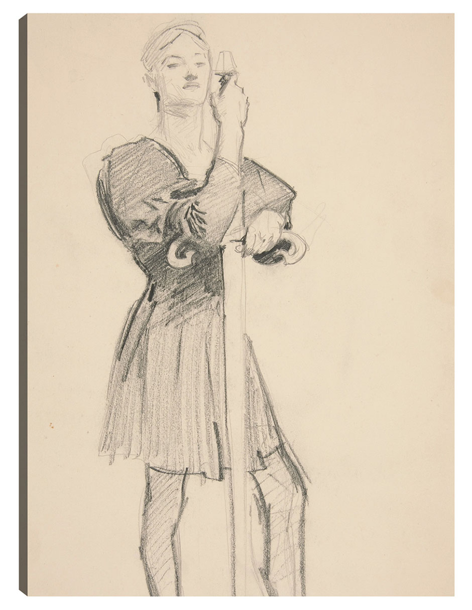 Foto 1 | Cuadro Decorativo - Figura De Pie Con Lanza- John Singer Sargent - Abstracto - 46x61 - Impresión En Lienzo - Fine Art T