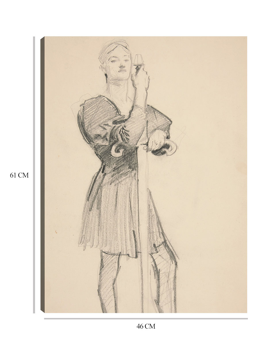Foto 6 | Cuadro Decorativo - Figura De Pie Con Lanza- John Singer Sargent - Abstracto - 46x61 - Impresión En Lienzo - Fine Art T