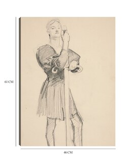 Foto 6 | Cuadro Decorativo - Figura De Pie Con Lanza- John Singer Sargent - Abstracto - 46x61 - Impresión En Lienzo - Fine Art T