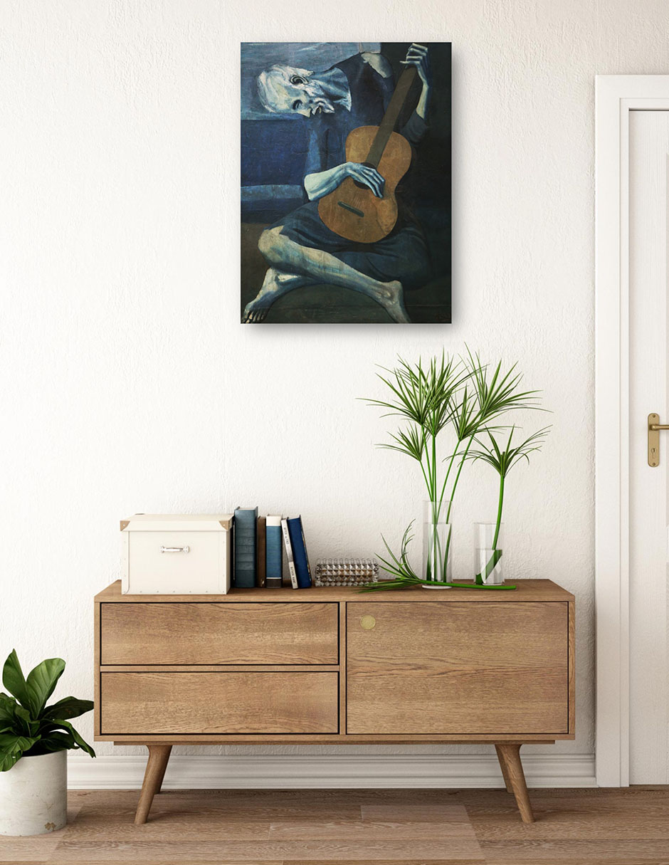 Foto 4 pulgar | Cuadro Decorativo - El Viejo Guitarrista- Pablo Picasso - Fotografía - 69x92 - Impresión En Lienzo - Fine Art Tj