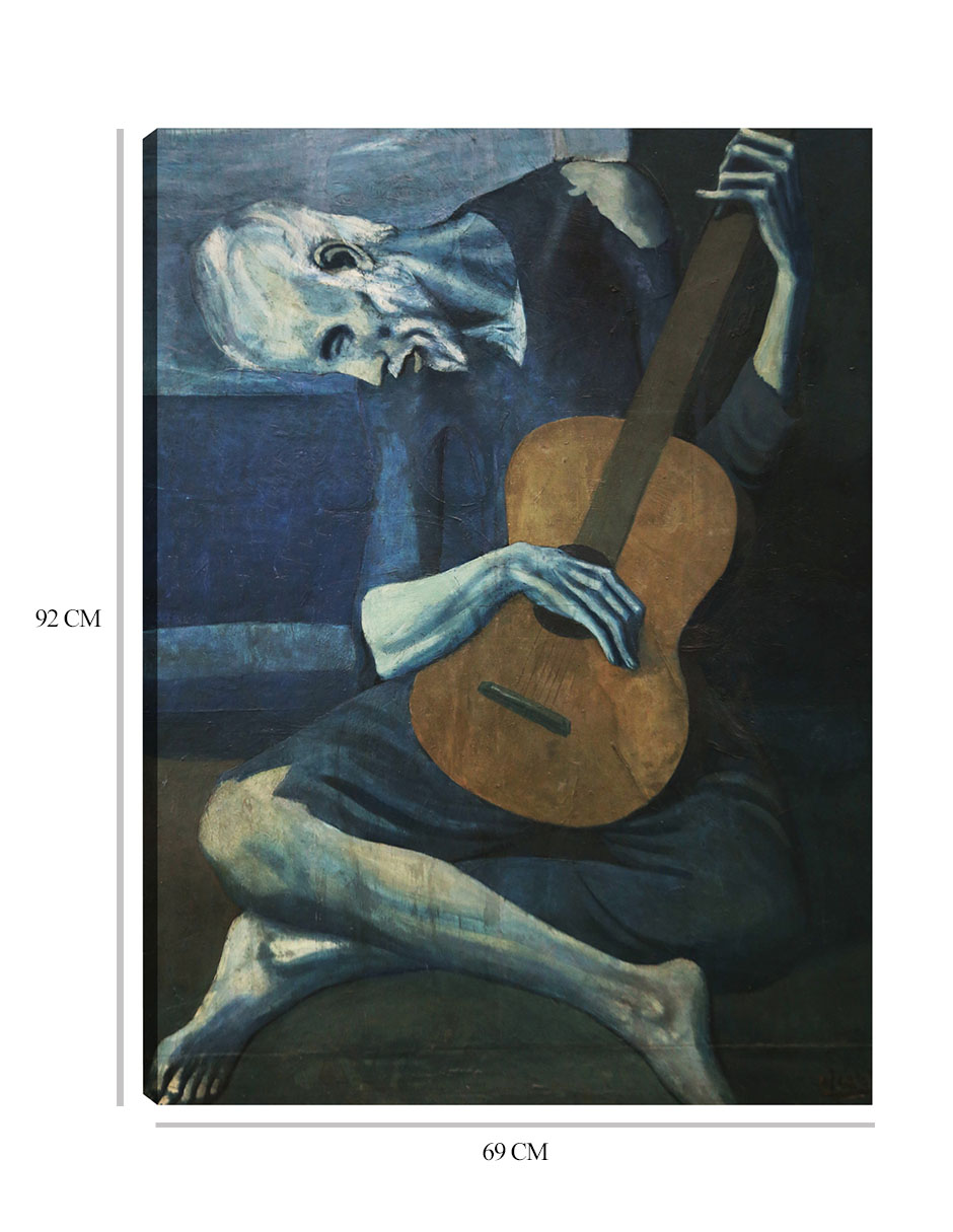 Foto 7 pulgar | Cuadro Decorativo - El Viejo Guitarrista- Pablo Picasso - Fotografía - 69x92 - Impresión En Lienzo - Fine Art Tj