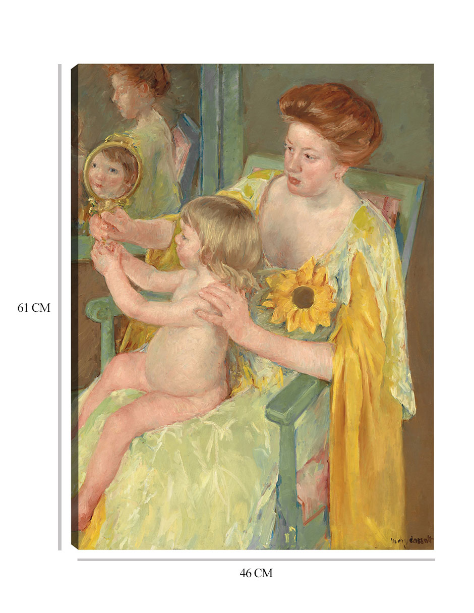 Foto 7 pulgar | Cuadro Decorativo - Mujer Con Un Girasol- Mary Cassatt - Fotografía - 46x61 - Impresión En Lienzo - Fine Art Tj