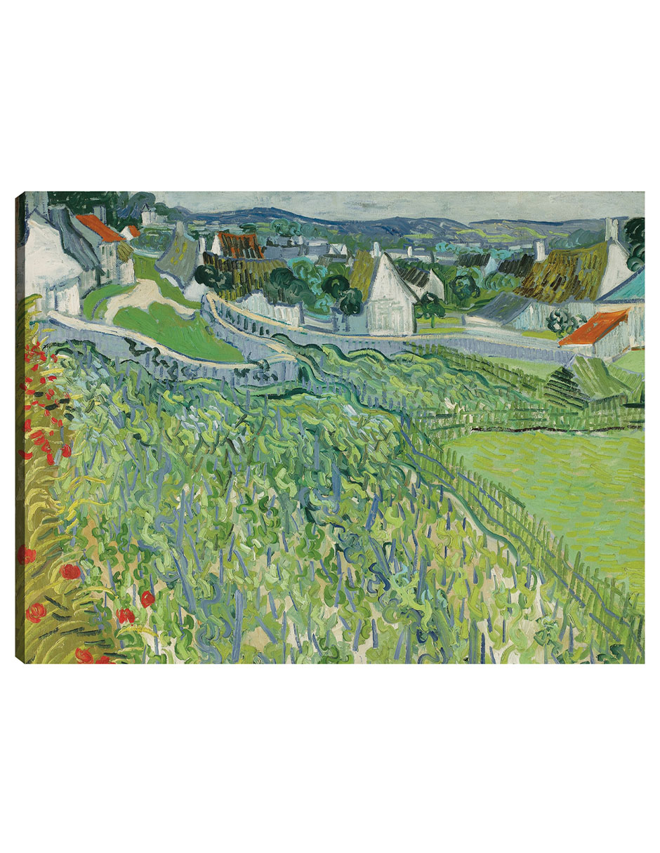 Foto 2 pulgar | Cuadro Decorativo - Viñedos De Auvers (1890)- Vincent Van Gogh - Paisaje - 107x143 - Impresión En Lienzo - Fine Art Tj