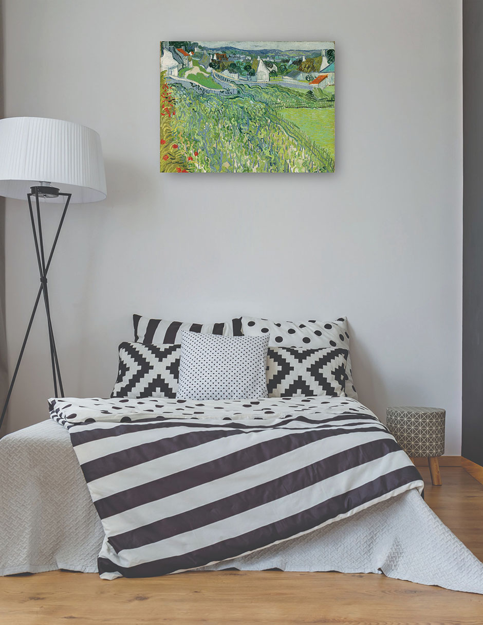 Foto 3 | Cuadro Decorativo - Viñedos De Auvers (1890)- Vincent Van Gogh - Paisaje - 107x143 - Impresión En Lienzo - Fine Art Tj