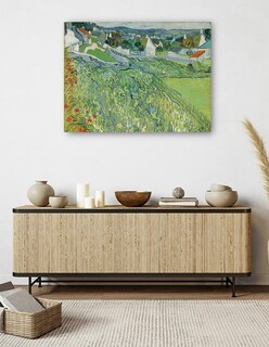 Foto 5 | Cuadro Decorativo - Viñedos De Auvers (1890)- Vincent Van Gogh - Paisaje - 107x143 - Impresión En Lienzo - Fine Art Tj