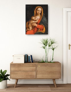 Foto 3 | Cuadro Decorativo - Virgen Y El Niño (siglo Xvi)- School Of Leonardo - Religión - 77x102 - Impresión En Lienzo -