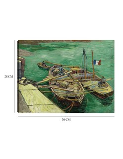 Foto 6 | Cuadro Decorativo - Muelle Con Hombres Descargando Barcazas De Arena (1888)- Vincent Van Gogh - Religión - 28x36