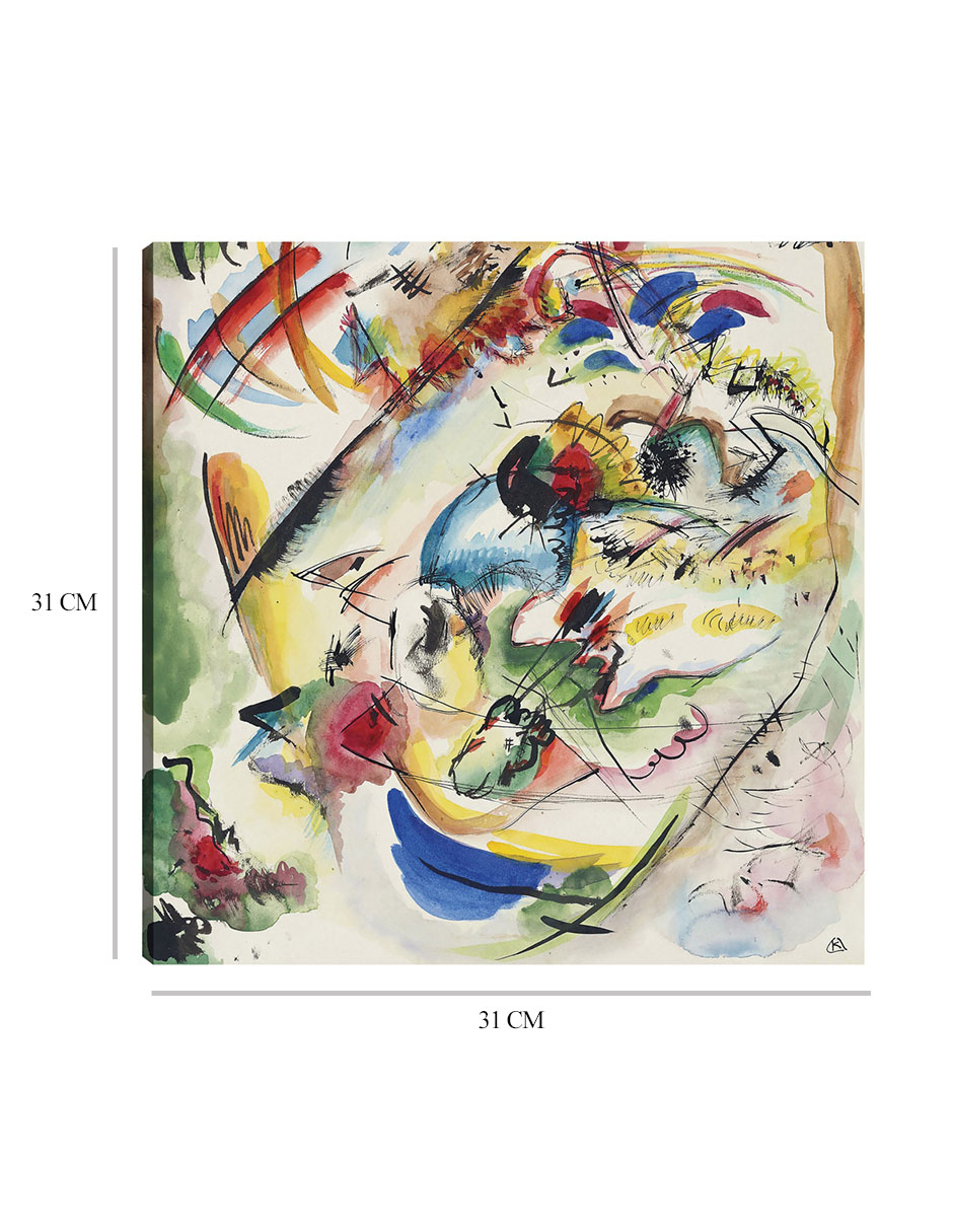 Foto 7 pulgar | Cuadro Decorativo - Borrador De 'improvisación De Ensueño' (1913)- Wassily Kandinsky - Abstracto - 31x31 - Fine Art Tj