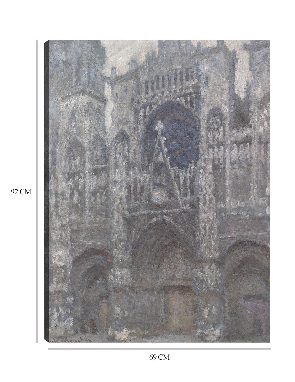 Foto 7 pulgar | Cuadro Decorativo - La Catedral De Ruán. El Portal, Tiempo Gris (1892)- Claude Monet - Ciudades - 69x92 - Fine Art Tj