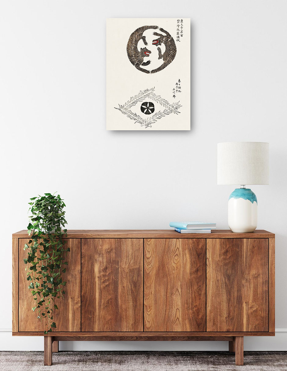 Foto 2 | Cuadro Decorativo - Grabado En Madera Original Japonés Vintage -tigres (1860-1869)- Taguchi Tomoki - 28x36 - Fine Art T