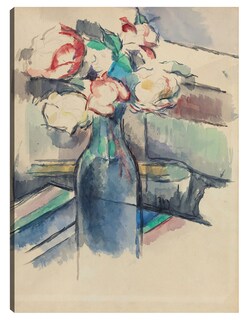 Foto 1 | Cuadro Decorativo - Rosas En Una Botella (anverso) (1900-1904)- Paul Cézanne - Floral - 28x36 - Impresión En L