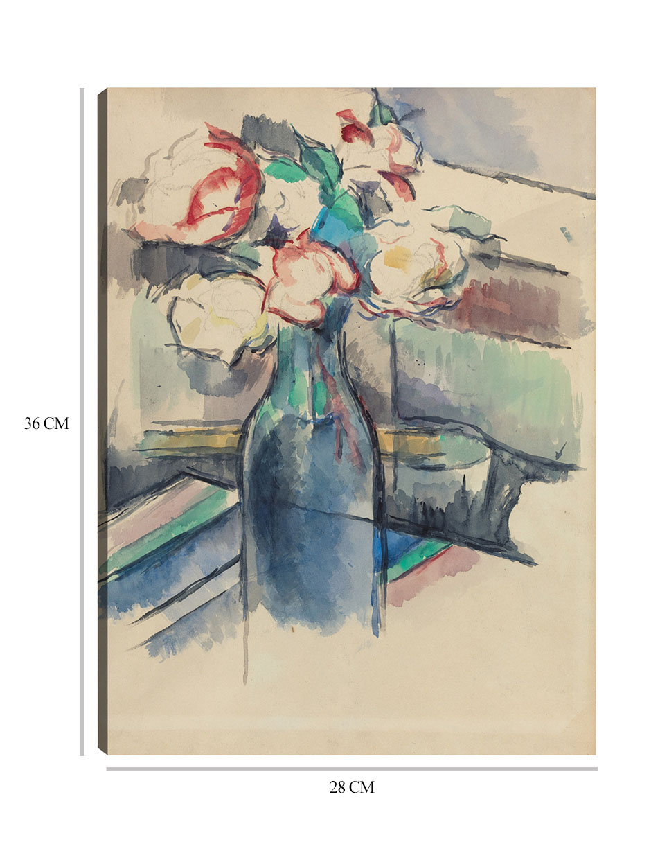 Foto 7 pulgar | Cuadro Decorativo - Rosas En Una Botella (anverso) (1900-1904)- Paul Cézanne - Floral - 28x36 - Impresión En L