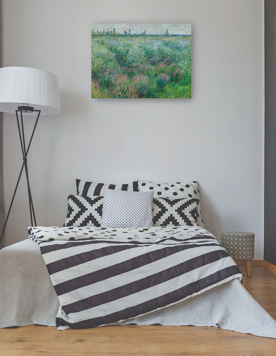 Foto 4 pulgar | Cuadro Decorativo - Orillas Del Sena Cerca De Vétheuil (1881)- Claude Monet - Paisaje - 28x36 - Impresión En L