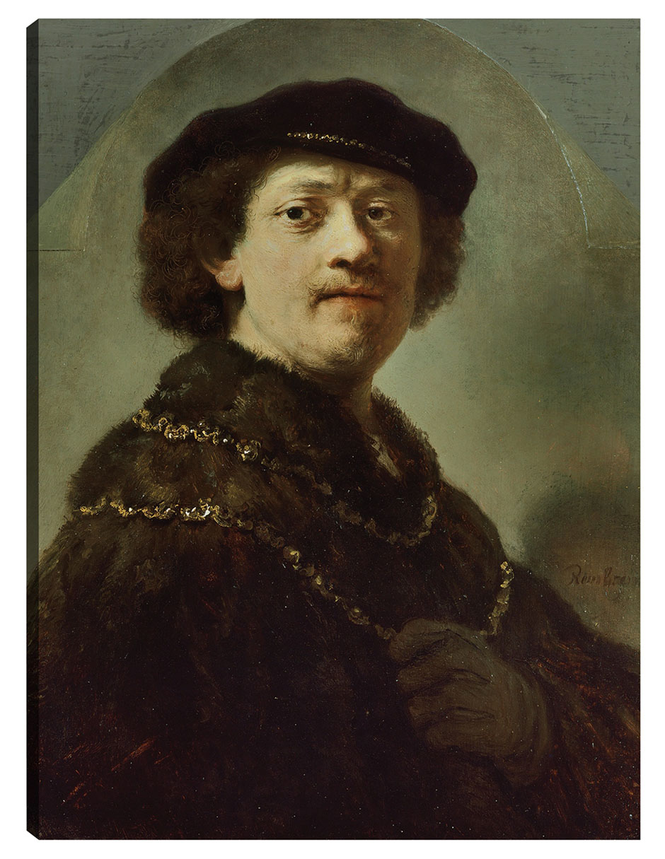 Foto 2 pulgar | Cuadro Decorativo - Autorretrato Con Gorra Negra (1637)- Rembrandt Van Rijn - Fotografía - 28x36-impresión En
