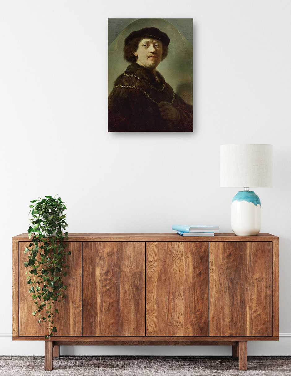 Foto 2 | Cuadro Decorativo - Autorretrato Con Gorra Negra (1637)- Rembrandt Van Rijn - Fotografía - 28x36-impresión En
