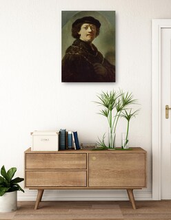 Foto 3 | Cuadro Decorativo - Autorretrato Con Gorra Negra (1637)- Rembrandt Van Rijn - Fotografía - 28x36-impresión En