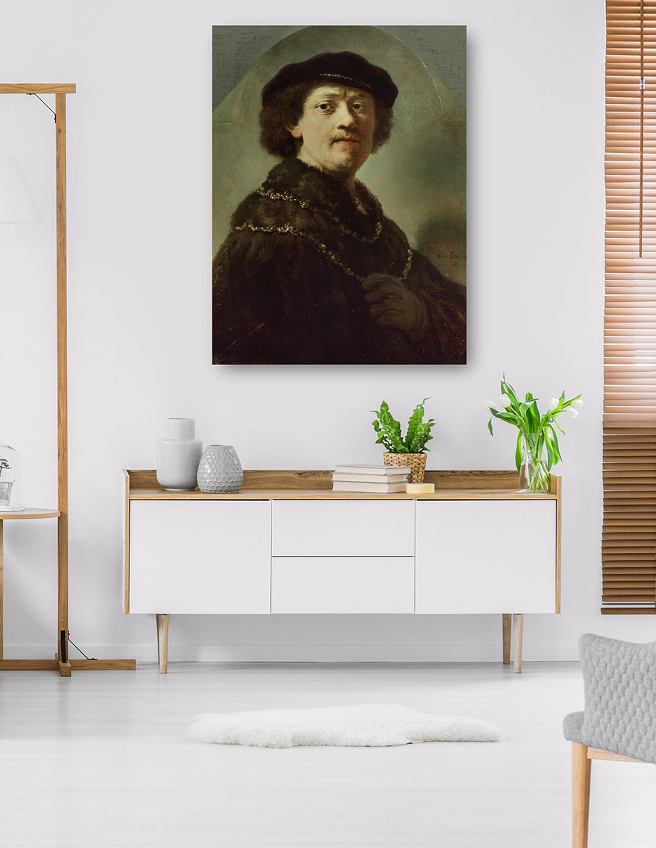 Foto 6 pulgar | Cuadro Decorativo - Autorretrato Con Gorra Negra (1637)- Rembrandt Van Rijn - Fotografía - 28x36-impresión En