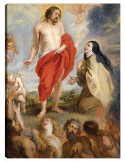 Foto 1 | Cuadro Decorativo - Santa Teresa De Ávila Intercediendo Por Las Almas Del Purgatorio- Peter Paul Rubens - 69x92 -