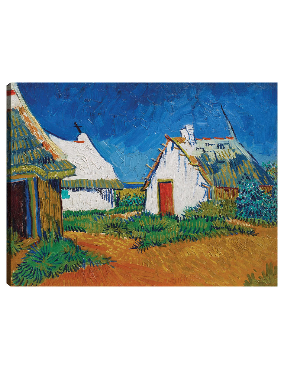 Foto 1 | Cuadro Decorativo - Tres Cabañas Blancas En Saintes-maries (1888)- Vincent Van Gogh - Religión - 46x61 - Fine Art Tj