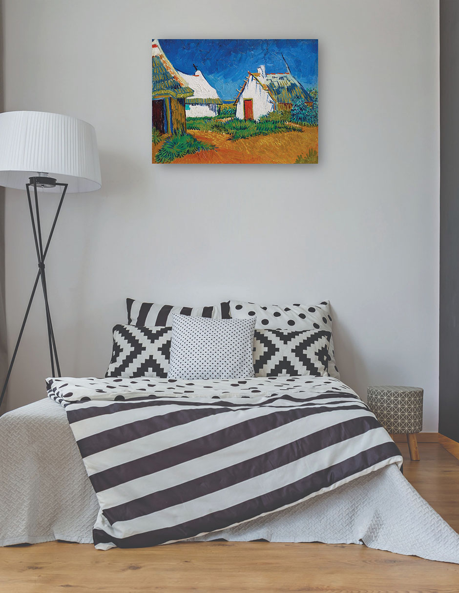 Foto 3 | Cuadro Decorativo - Tres Cabañas Blancas En Saintes-maries (1888)- Vincent Van Gogh - Religión - 46x61 - Fine Art Tj