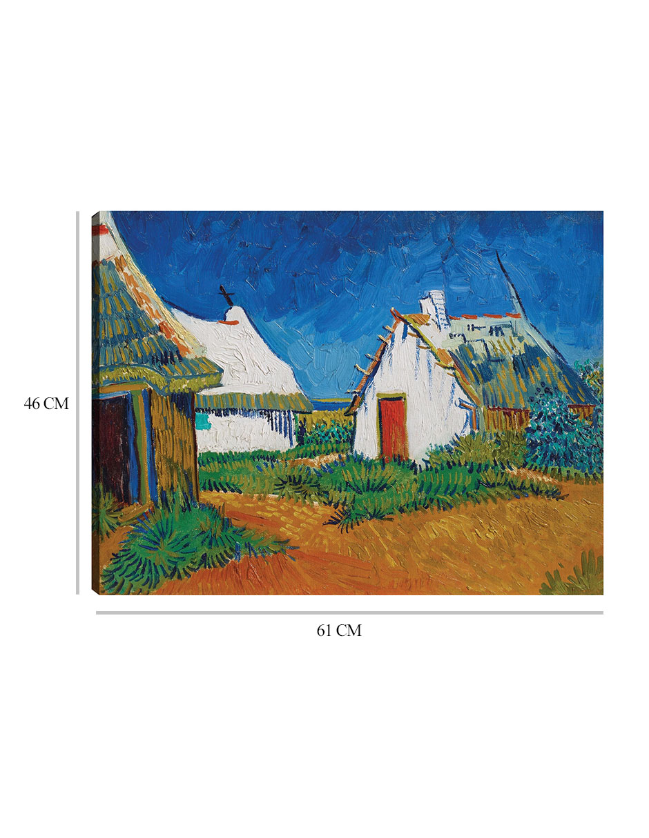 Foto 7 pulgar | Cuadro Decorativo - Tres Cabañas Blancas En Saintes-maries (1888)- Vincent Van Gogh - Religión - 46x61 - Fine Art Tj