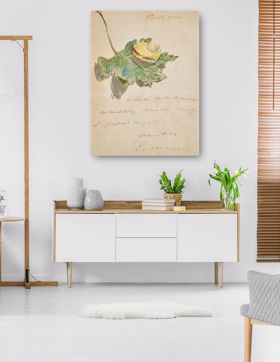 Foto 5 | Cuadro Decorativo - Carta Decorada Con Un Caracol Sobre Una Hoja (1880)- Edouard Manet - Frases - 28x36 - Fine Art Tj