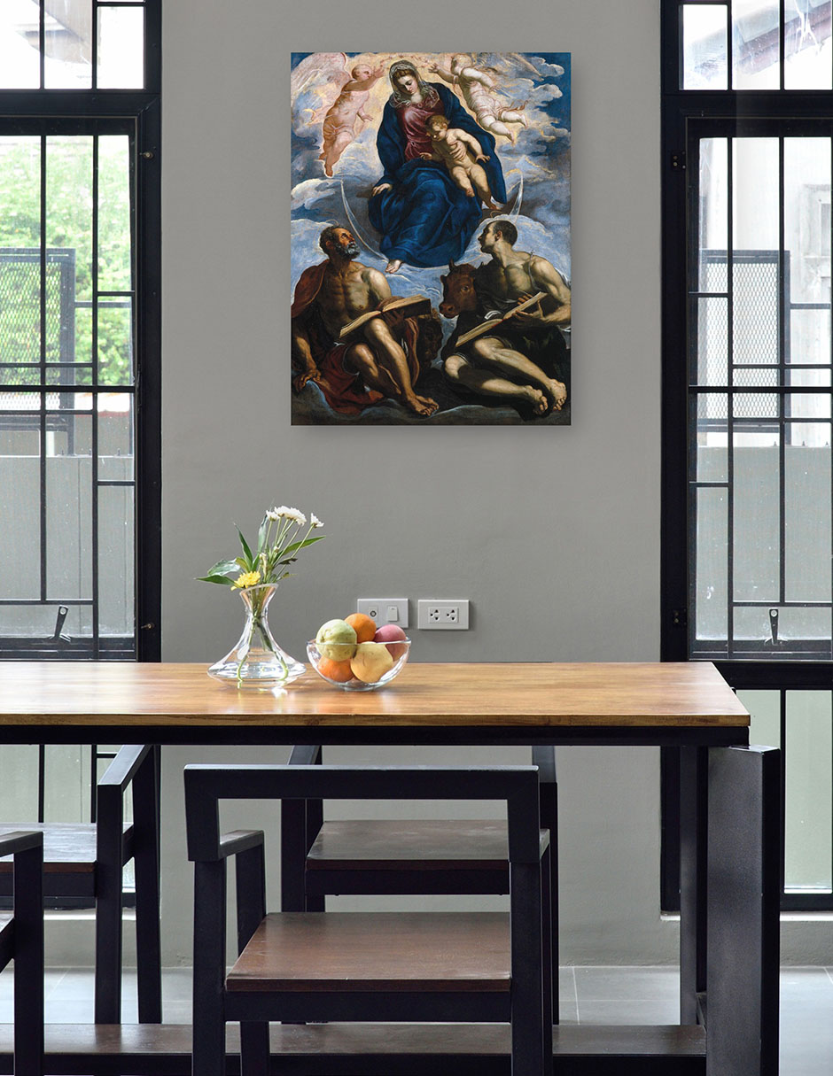 Foto 5 pulgar | Cuadro Decorativo - María Con El Niño, Venerada Por San Marcos Y San Lucas (antes De 1570)- Jacopo Tintoretto