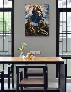 Foto 4 | Cuadro Decorativo - María Con El Niño, Venerada Por San Marcos Y San Lucas (antes De 1570)- Jacopo Tintoretto