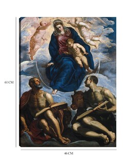 Foto 6 | Cuadro Decorativo - María Con El Niño, Venerada Por San Marcos Y San Lucas (antes De 1570)- Jacopo Tintoretto