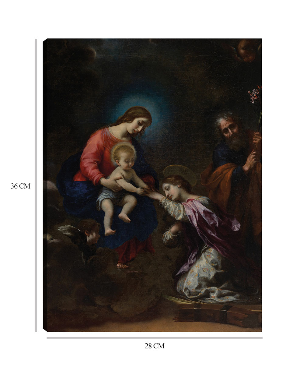 Foto 7 pulgar | Cuadro Decorativo - Las Bodas Místicas De Santa Catalina De Alejandría (ca. 1656)- Carlo Dolci - Religión - 28