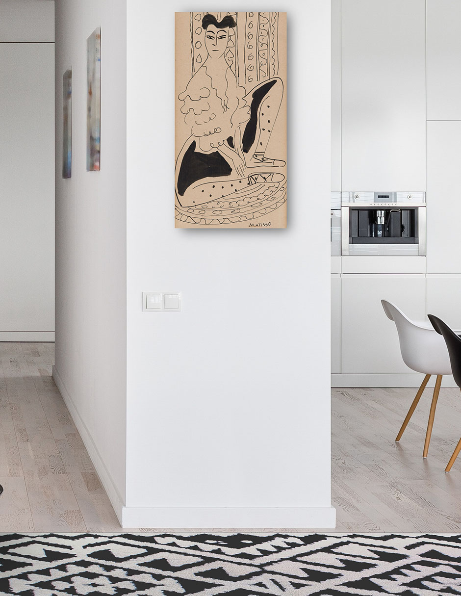 Foto 4 | Cuadro Decorativo - Retrato De Janet Braguin Al Estilo De Henri Matisse - Henri Matisse - 34x64 - Fine Art Tj