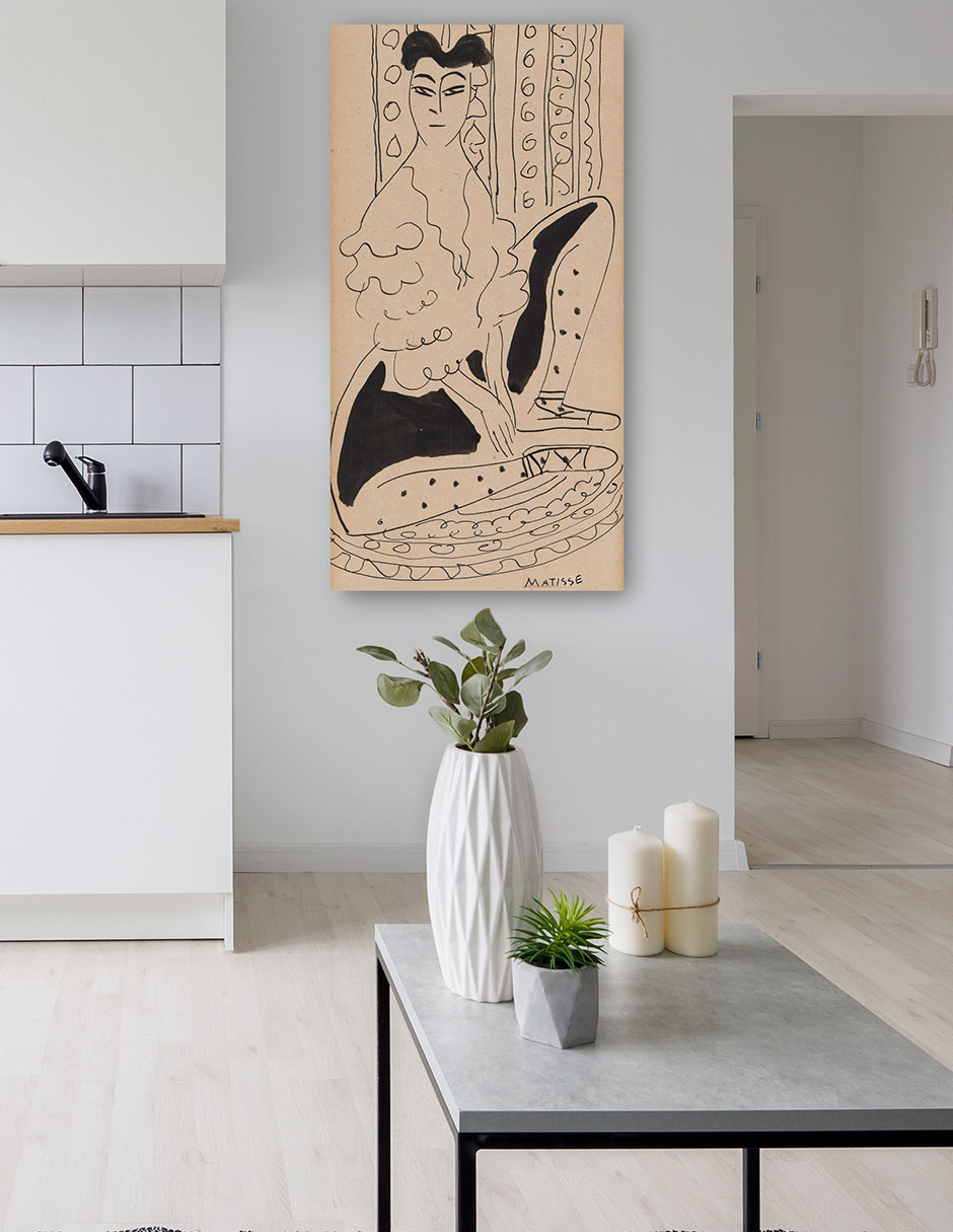 Foto 5 | Cuadro Decorativo - Retrato De Janet Braguin Al Estilo De Henri Matisse - Henri Matisse - 34x64 - Fine Art Tj