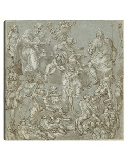 Foto 1 | Cuadro Decorativo - San José Y El Niño Jesús Con Ángeles Y Amorcillos (1590-1600)- Cesare Polini - 51x51 - Fine Art Tj