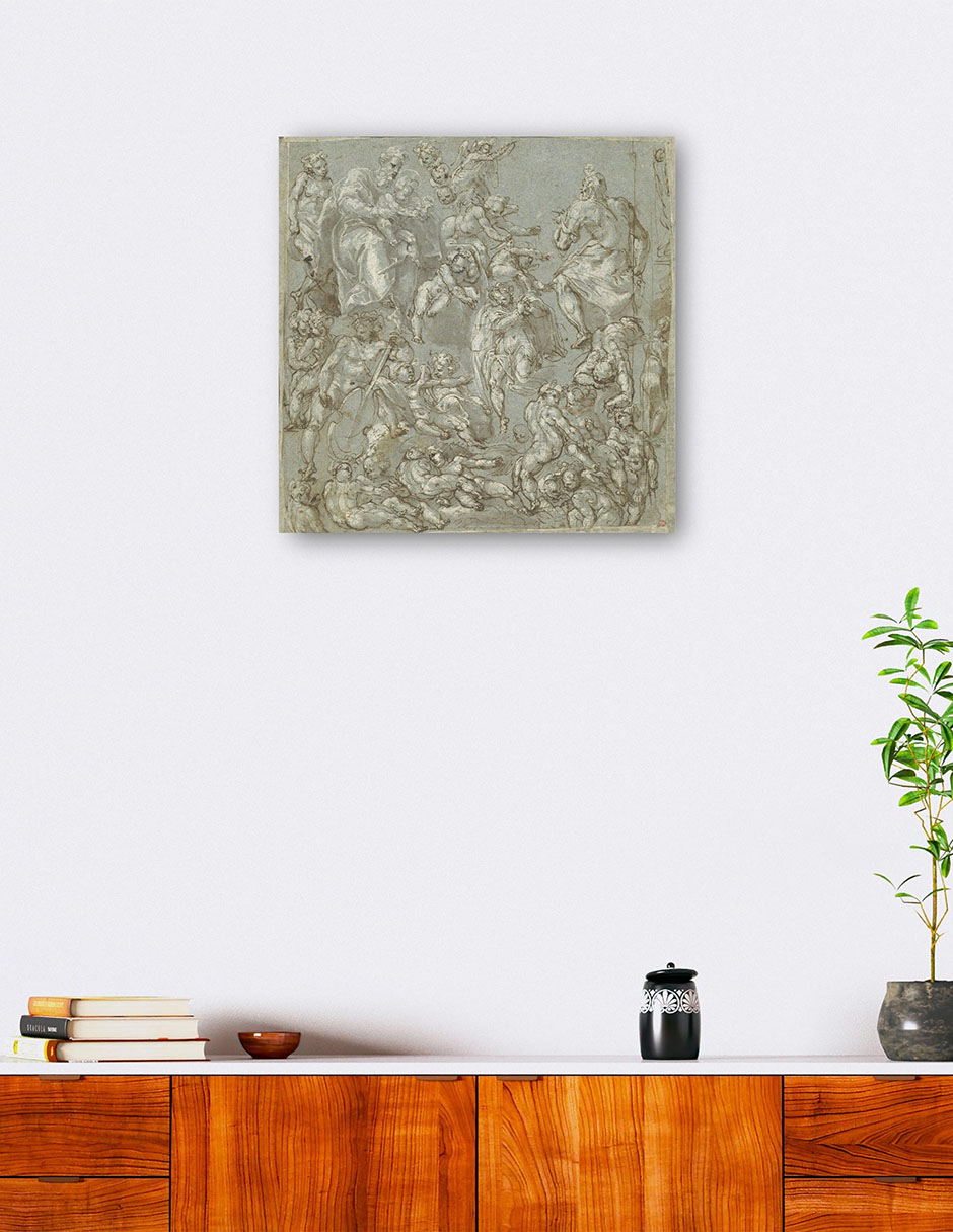 Foto 5 | Cuadro Decorativo - San José Y El Niño Jesús Con Ángeles Y Amorcillos (1590-1600)- Cesare Polini - 51x51 - Fine Art Tj