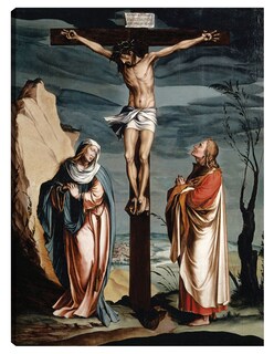Foto 1 | Cuadro Decorativo - Cristo En La Cruz Entre La Virgen Y San Juan (1560)- Jacob Clauser Workshop - Religión - 69
