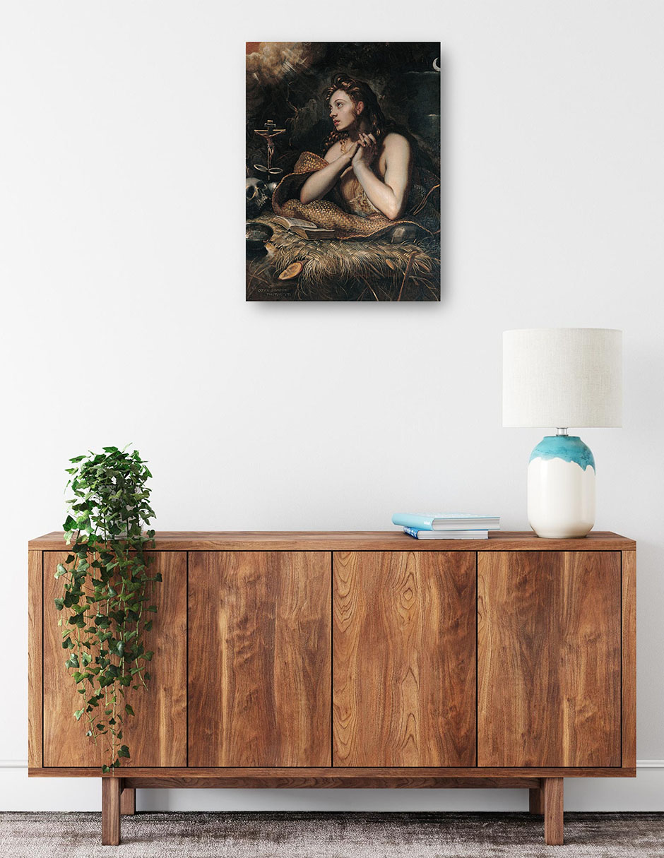 Foto 2 | Cuadro Decorativo - Magdalena Penitente (entre 1598 Y 1602)- Jacopo Tintoretto - Religión - 28x36 - Fine Art Tj