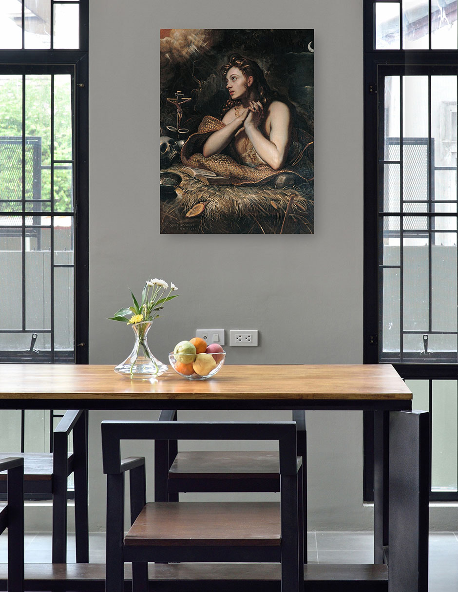 Foto 5 pulgar | Cuadro Decorativo - Magdalena Penitente (entre 1598 Y 1602)- Jacopo Tintoretto - Religión - 28x36 - Fine Art Tj