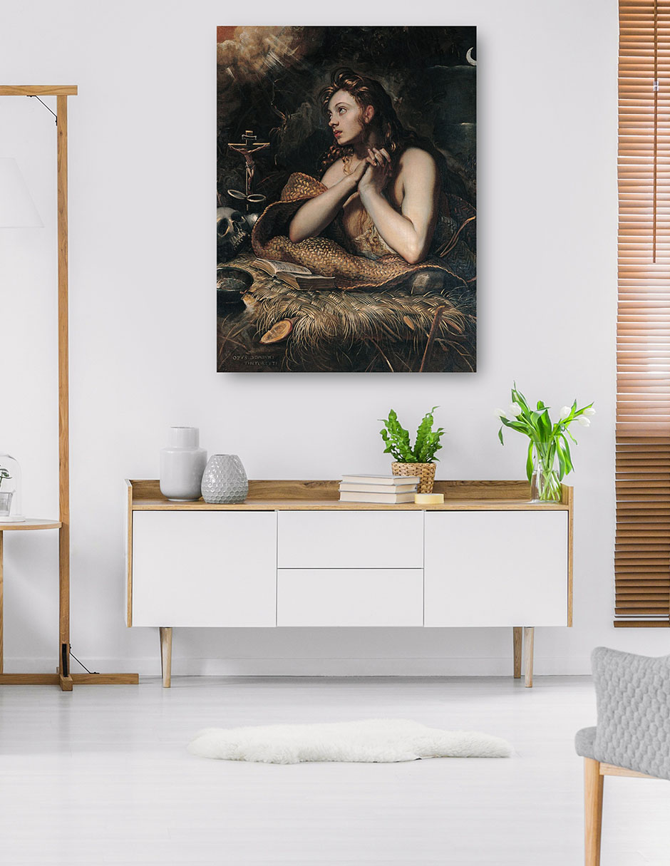Foto 6 pulgar | Cuadro Decorativo - Magdalena Penitente (entre 1598 Y 1602)- Jacopo Tintoretto - Religión - 28x36 - Fine Art Tj