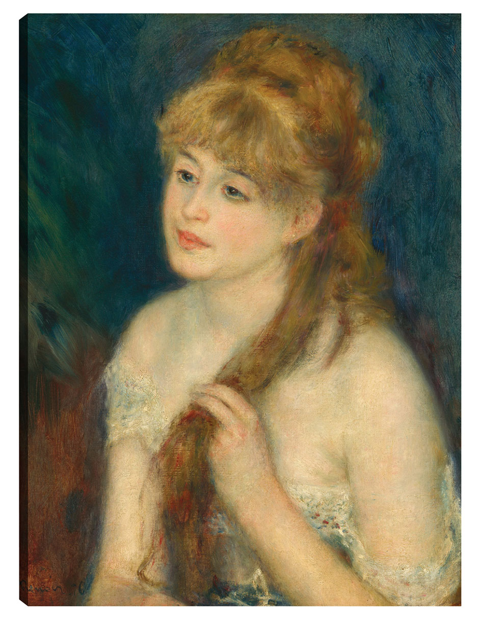 Foto 1 | Cuadro Decorativo - Mujer Joven Trenzando Su Cabello- Pierre-auguste Renoir - Fotografía - 46x61-impresión En