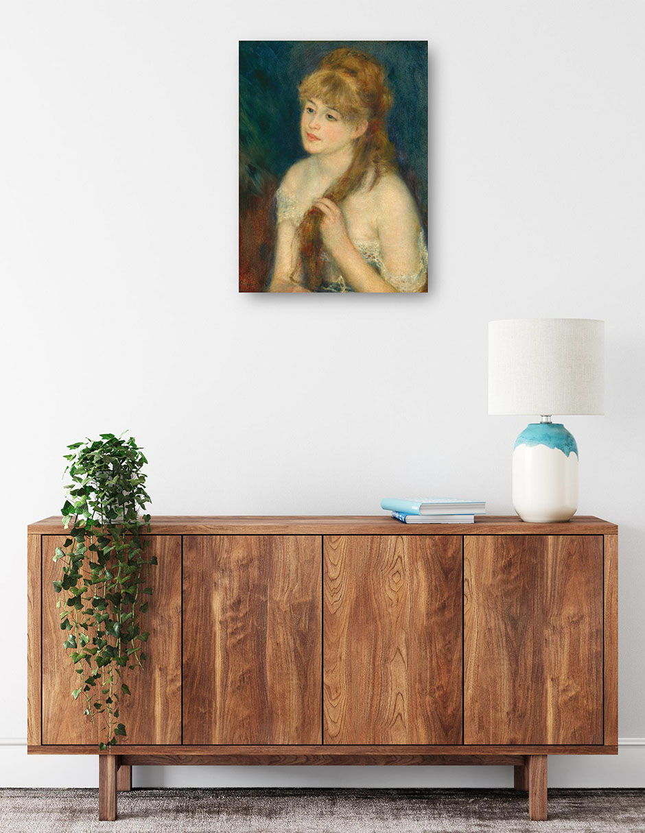 Foto 2 | Cuadro Decorativo - Mujer Joven Trenzando Su Cabello- Pierre-auguste Renoir - Fotografía - 46x61-impresión En