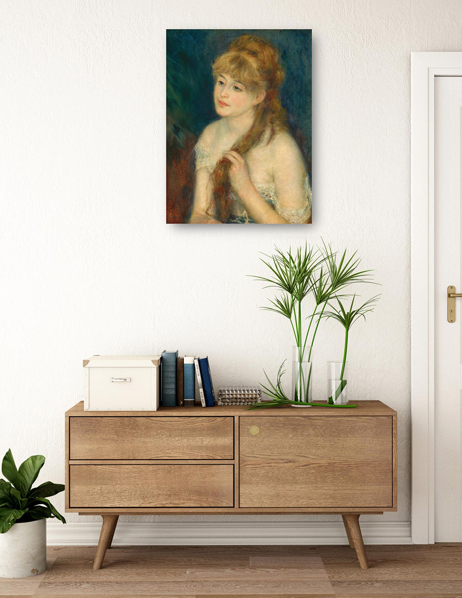 Foto 3 | Cuadro Decorativo - Mujer Joven Trenzando Su Cabello- Pierre-auguste Renoir - Fotografía - 46x61-impresión En