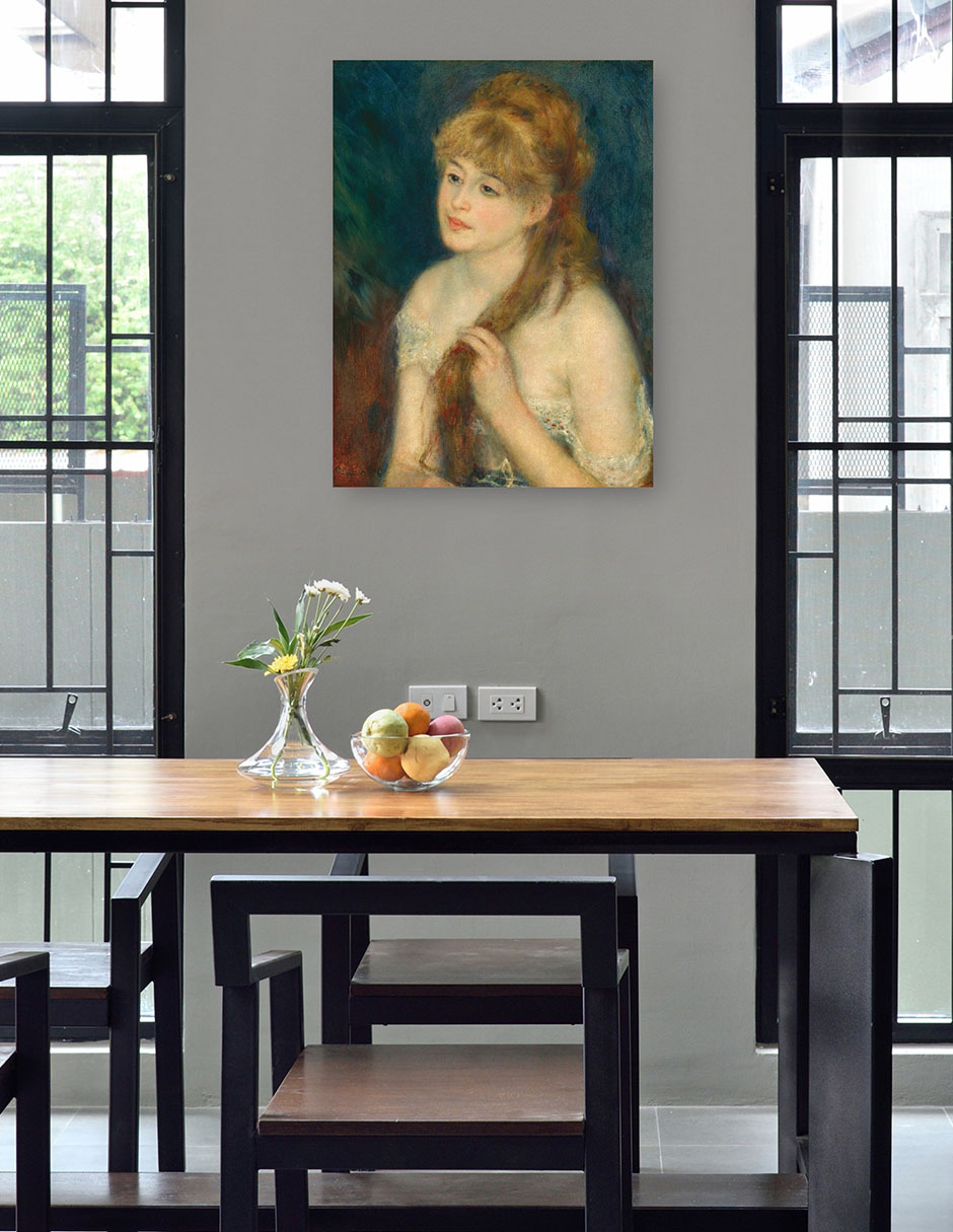 Foto 5 pulgar | Cuadro Decorativo - Mujer Joven Trenzando Su Cabello- Pierre-auguste Renoir - Fotografía - 46x61-impresión En