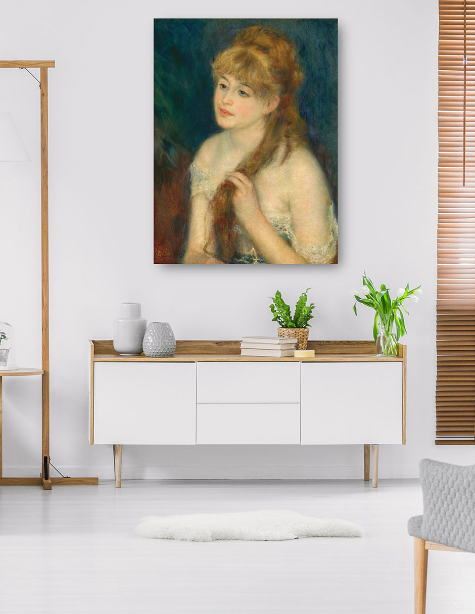 Foto 6 pulgar | Cuadro Decorativo - Mujer Joven Trenzando Su Cabello- Pierre-auguste Renoir - Fotografía - 46x61-impresión En