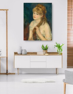 Foto 5 | Cuadro Decorativo - Mujer Joven Trenzando Su Cabello- Pierre-auguste Renoir - Fotografía - 46x61-impresión En