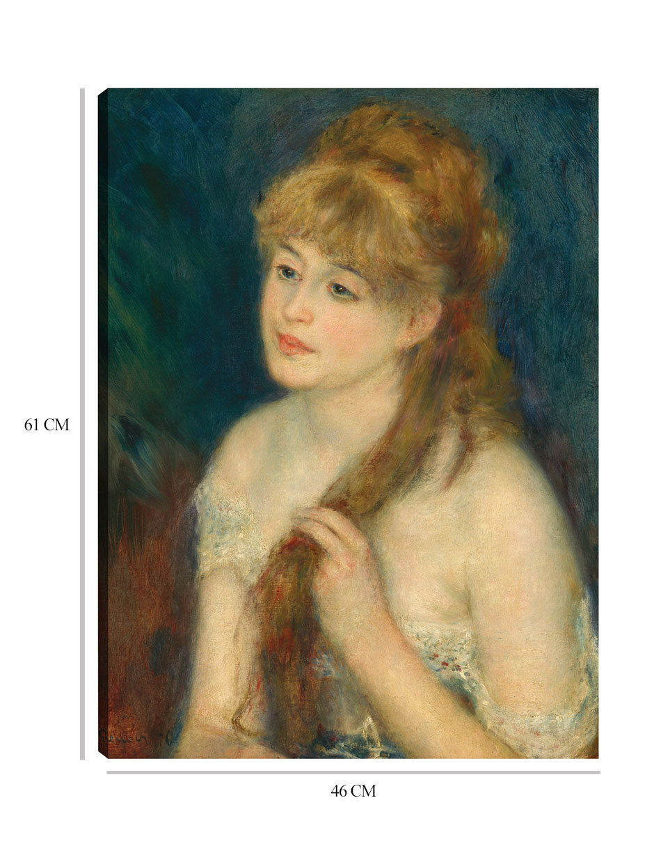 Foto 7 pulgar | Cuadro Decorativo - Mujer Joven Trenzando Su Cabello- Pierre-auguste Renoir - Fotografía - 46x61-impresión En
