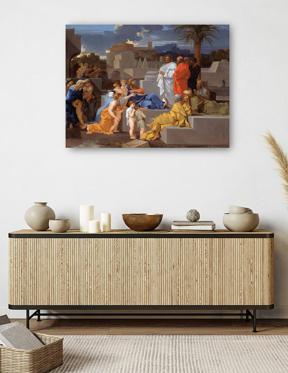 Foto 5 | Cuadro Decorativo - Cristo Recibiendo A Los Niños (c. 1655)- Sébastien Bourdon - Religión - 69x92 - Fine Art Tj